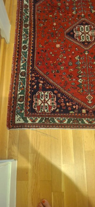 Alfombra Oriental Roja y Multicolor