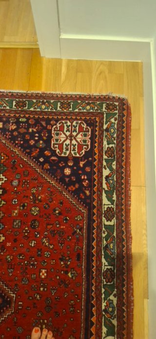 Alfombra Oriental Roja y Multicolor