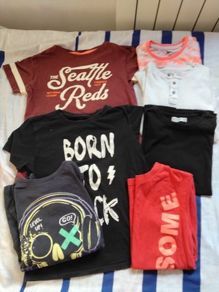 Lote 7 Camisetas Niño 8/9 Años