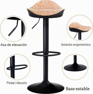 Pack 2 Taburetes Altos Bar YOUNIKE Giratorios