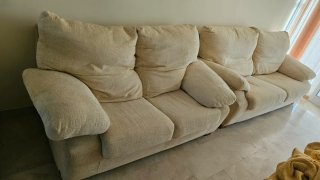 Conjunto Sofás 2+3 Plazas Tela Beige