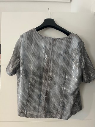 Conjunto celeste lentejuelas talla M