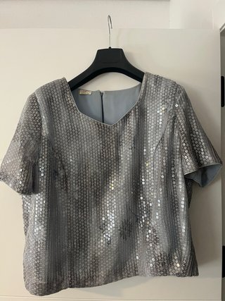 Conjunto celeste lentejuelas talla M