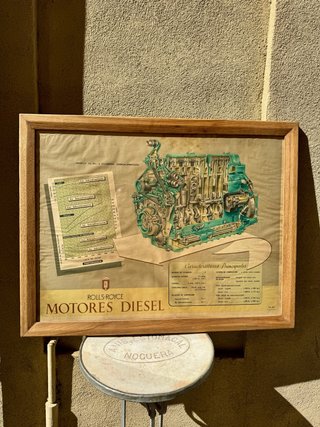 Cartel original antiguo del año 1930. Rolls-Royce