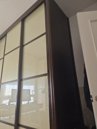 Puertas correderas armario roble y cristal