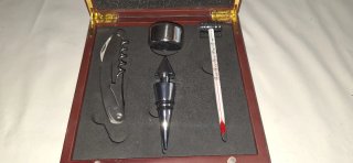 Set Accesorios Vino Caja Madera