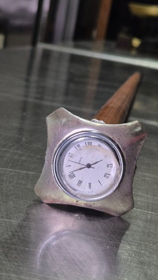 Bastón de colección madera fina con reloj