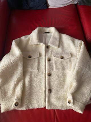 Chaqueta borreguito beige/blanca talla 40/42