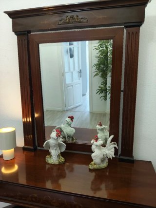 Mueble recibidor madera nogal con espejo