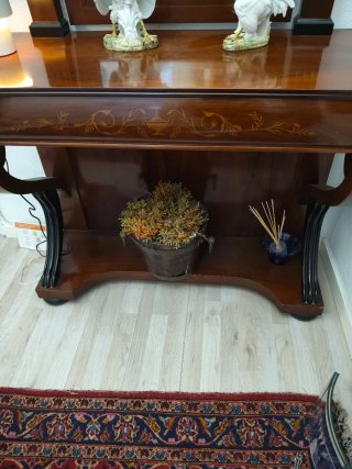 Mueble recibidor madera nogal con espejo