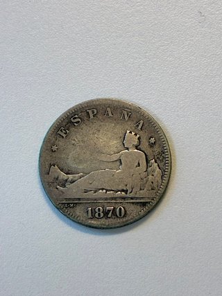 Moneda 2 Pesetas 1870 España