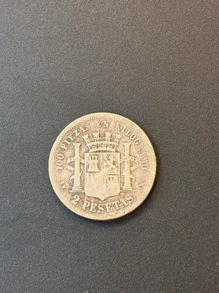 Moneda 2 Pesetas 1870 España