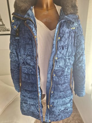 Abrigo Desigual azul estampado