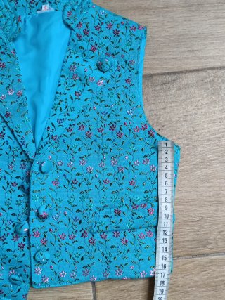 Chaleco fallero floral azul y rosa talla 8