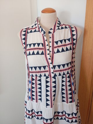 Vestido juvenil L estampado geométrico