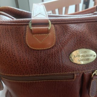 Borsa vintage Boldrini in pelle marrone da viaggio