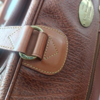 Borsa vintage Boldrini in pelle marrone da viaggio