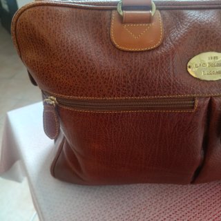 Borsa vintage Boldrini in pelle marrone da viaggio