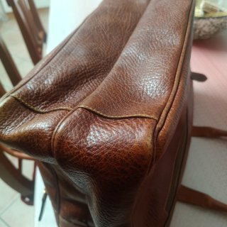 Borsa vintage Boldrini in pelle marrone da viaggio