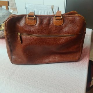 Borsa vintage Boldrini in pelle marrone da viaggio