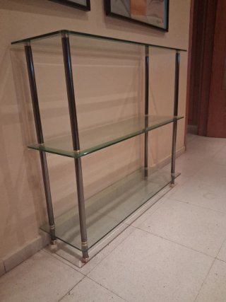 Estantería cristal y acero