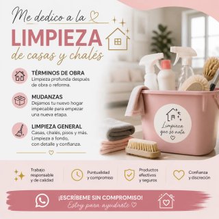 LIMPIEZA DE CASAS Y CHALÉS Realizo limpieza
