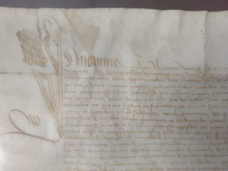 Antiguo documento pergamino año 1457