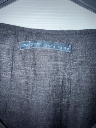 Blusa Zara nera maniche 3/4 con zip
