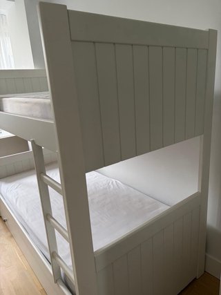 Litera blanca madera con cama nido