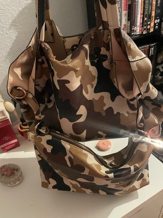 Bolso Vintage Camuflaje Beige Marrón