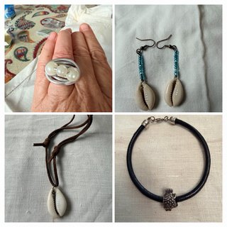 Conjunto bisutería: Anillo, pendientes y collar