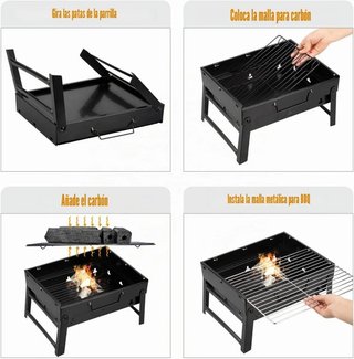 Barbacoa Parrilla Carbón Plegable Uten Camping