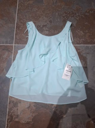Blusa verde Turquesa Talla M. NUEVA Zara Trafaluc