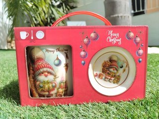 Taza y plato Navidad