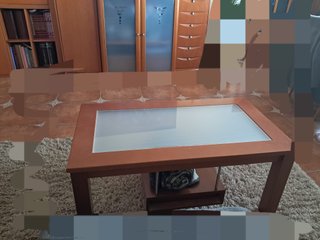 Muebles de salón madera y cristal