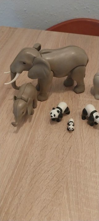 Playmobil,lote,animales,elefante,panda,rinoceronte