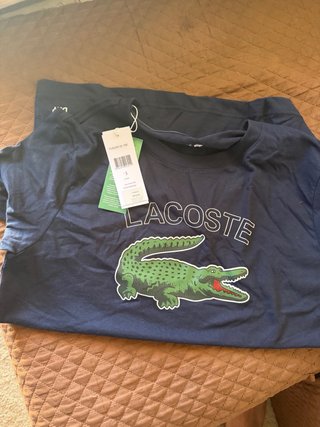 Camiseta Lacoste Azul Talla S Blanca Xs