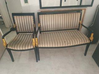 Juego de 2 Sillas Antiguas Estilo Alemán
