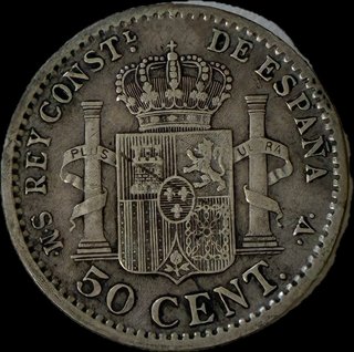 Moneda 50 céntimos Alfonso XIII 1904
