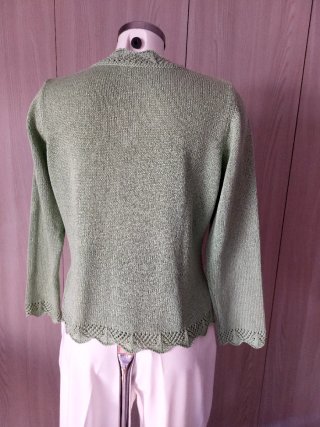 Maglione verde / pastello lavorato filo di cotone