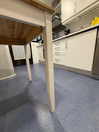 Mesa Comedor IKEA Madera Blanca y Pino 74x74 cm