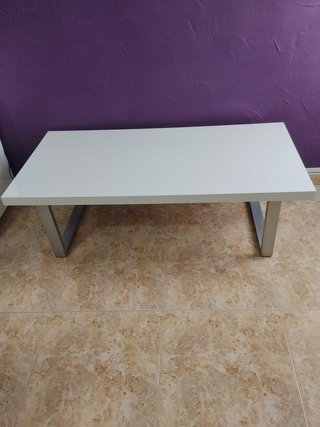 Mesa de centro blanca brillo 60x120cm