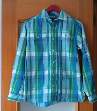 Camisa Tommy Hilfiger cuadros azul y verde