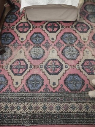 Alfombra Persa Lana Rosa y Azul