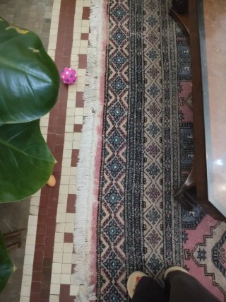 Alfombra Persa Lana Rosa y Azul