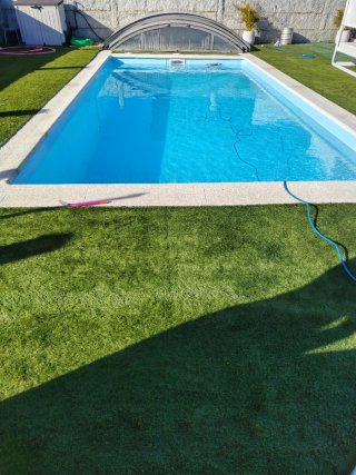 Cubierta Piscina 8x4m Metálica y Plástico