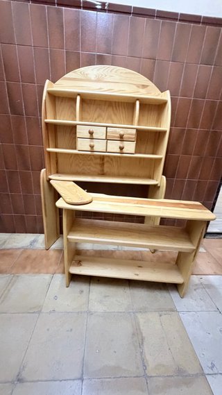 Mueble mostrador madera con extensión