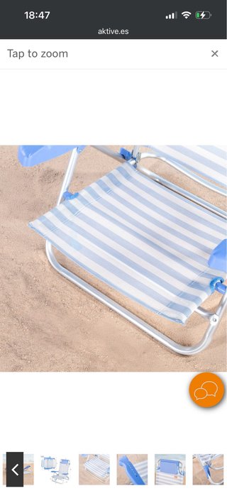 Silla Playa Plegable Azul y Blanca