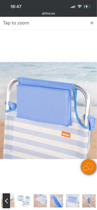 Silla Playa Plegable Azul y Blanca