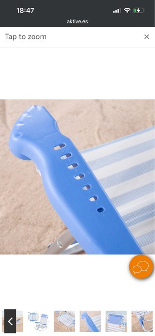 Silla Playa Plegable Azul y Blanca